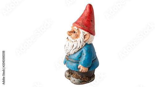 Vászonkép Small colorful ceramic garden gnome figurine traditional decorative outdoor orna