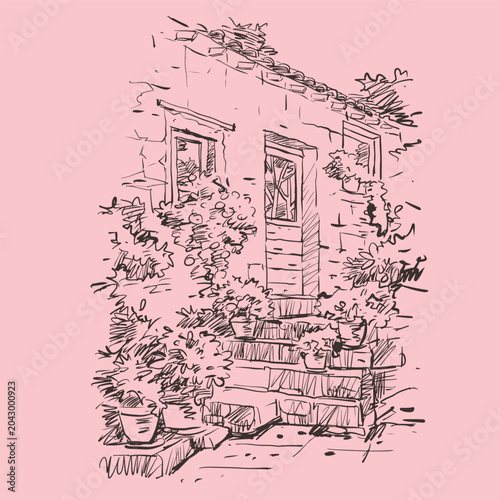 vector illustration of an old building vector for illustration card decoration