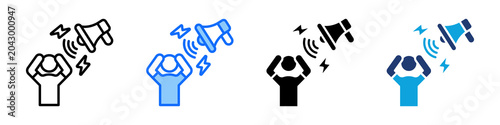 Canvas Print Noise Pollution Icon Set Multi Style Vector Illustration