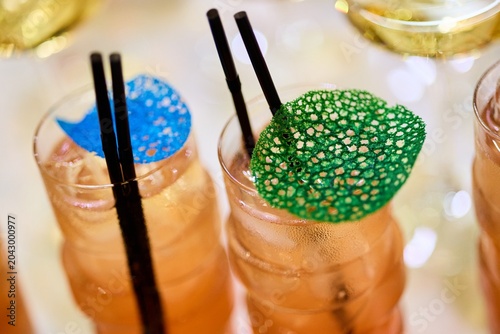 Konstfotografi Colorful Summer Cocktails with Decorative Garnish