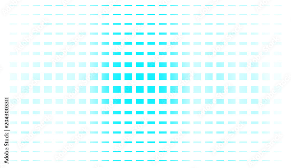 Fototapeta premium Gradient blue pixel pattern on white background modern digital design element geometric shapes