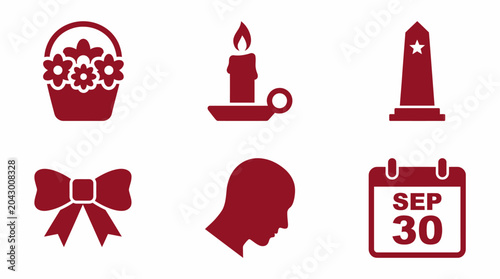 Foto Remembrance and Mourning Icon Set for September 30 National Day for Truth and Re