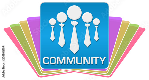 Community Colorful Rounded Square Arrangement 