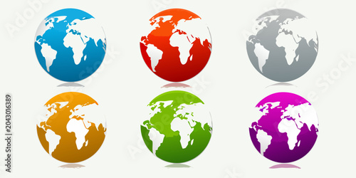 Foto colorful world globes vector illustration globe earth