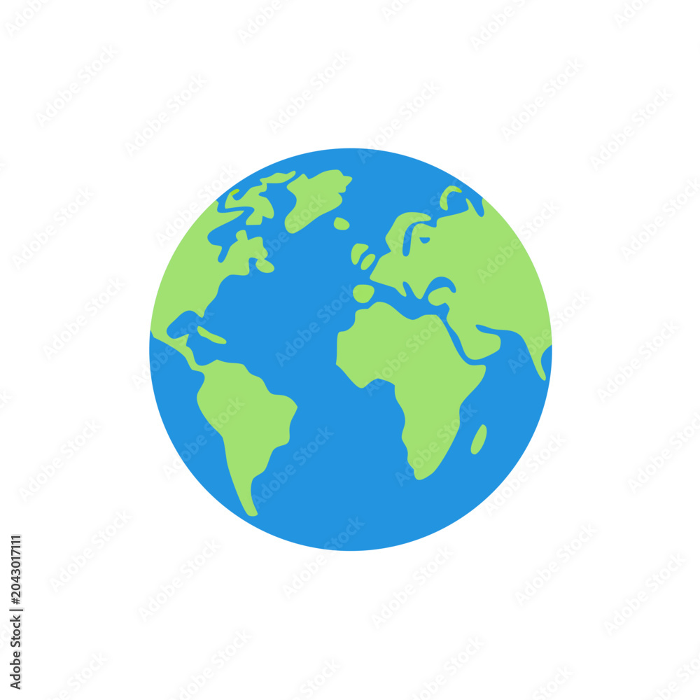 Fototapeta premium earth globe flat vector illustration planet world