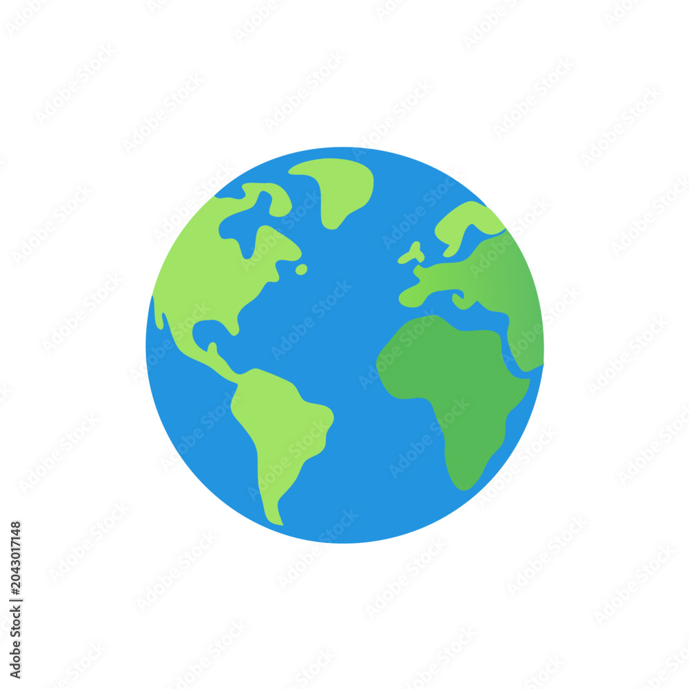 Fototapeta premium earth globe flat vector illustration planet world