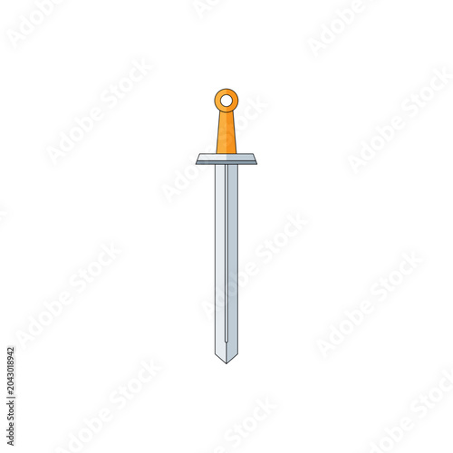 Fotografía Flat Design Straight Broadsword with Ring Pommel Vector Icon