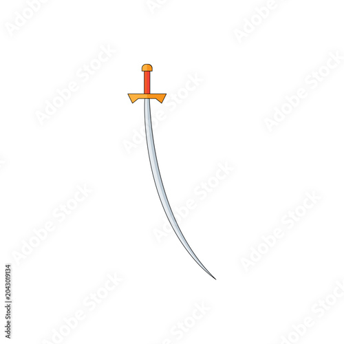 Photos Curved Scimitar Exotic Blade Flat Design Illustration