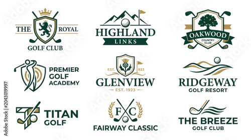 Golf Club Logos Collection: Crests, Emblems, and Icons for Golf Brands