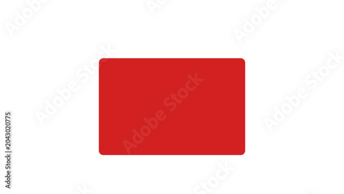 Displays a vibrant, solid red rectangle with smoothly rounded corners centered against a clean white background.