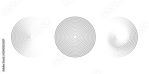 Photos Dotted and linear sound wave signal set