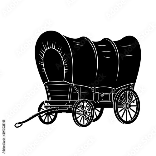 Obraz na plátně Vintage Covered Wagon on Wheels.