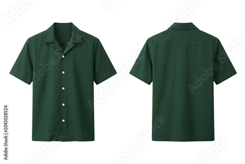 Deep Green short-sleeve shirt mock up 