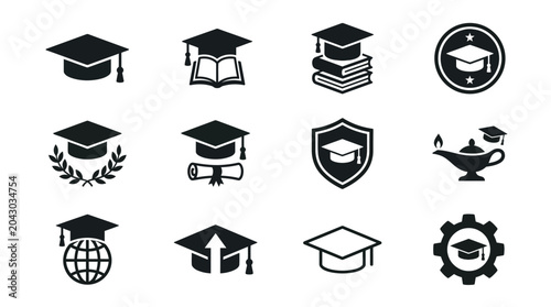 Set of Education and Academic Graduation Icons