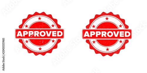 Approved Red Rubber Vintage Stamp Set