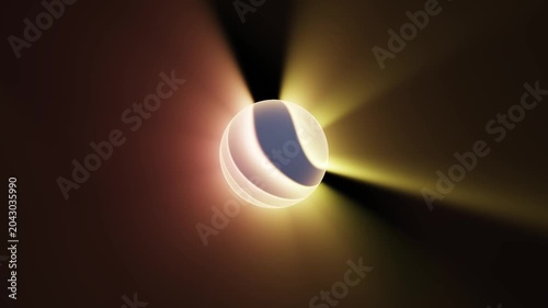 Abstract glowing sphere emitting delicate colorful rays of light