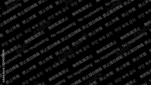 「無断転載」を日本語、英語、繁体字、簡体字、韓国語で表示しているウォーターマーク
