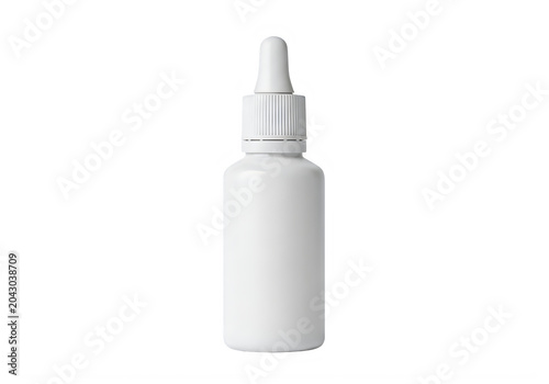 Empty white dropper bottle with nozzle
