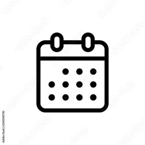 An outline calendar icon displaying multiple marked dates, representing scheduling, planning, or event management.