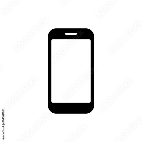Minimalist smartphone icon representing mobile technology and digital communication device.