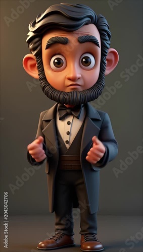 3D animation of Abraham Lincoln