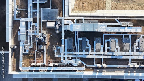 Commercial air conditioning on building top