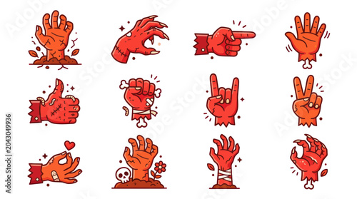 Photos Halloween Zombie Hands Gestures Collection - Horror, Spooky, Scary Icons