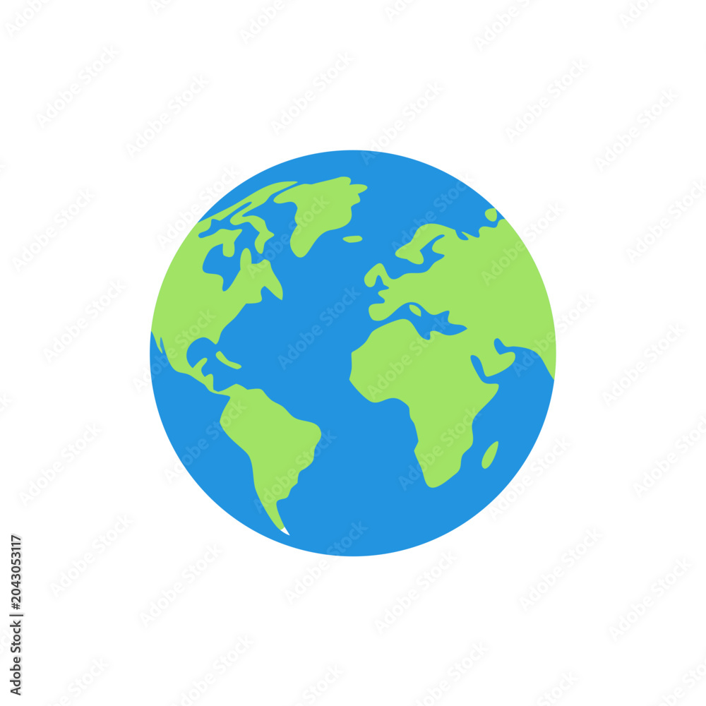 Fototapeta premium earth globe flat vector illustration planet world