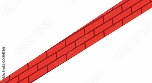 Red brick pattern diagonally on white background