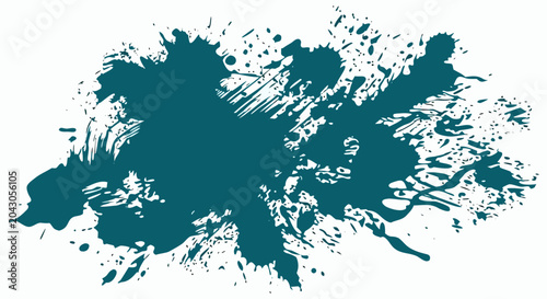 Tableau sur toile Deep teal blot with soft dissolving edges