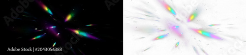 Abstract Multicolor Light Rays and Prism Glow Overlay Effect