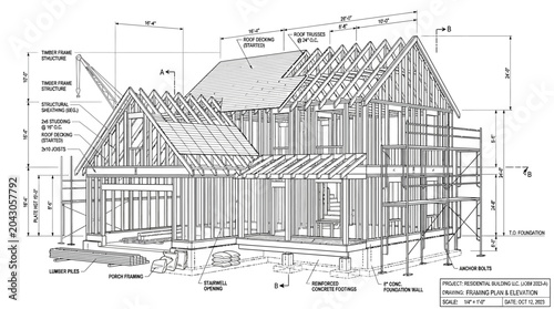 Canvastavla Architectural Blueprint of a House Construction Project.