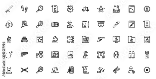Fotografía Crime investigation icon set