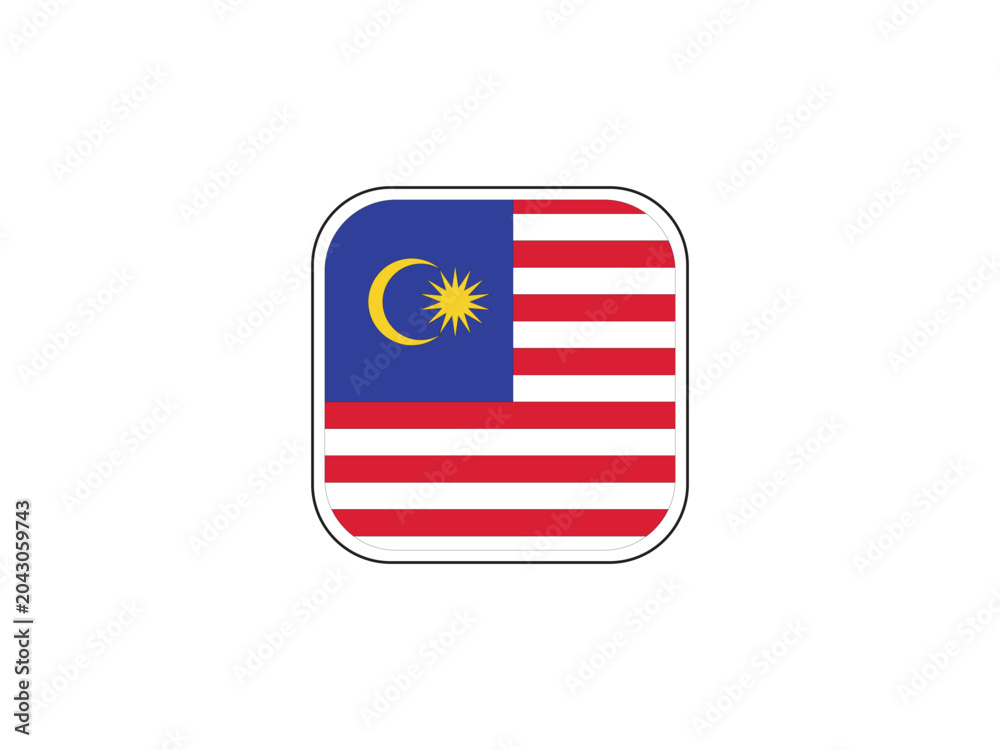 Obraz premium The Malaysia National Flag is a Modern and Clean Rectangular Shape