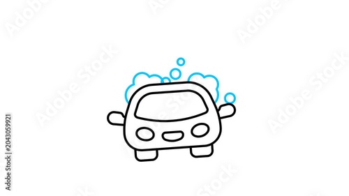 Car Wash Animated Video Icon