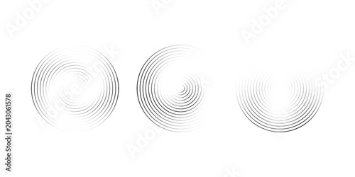 Tableau sur toile Dotted and linear sound wave signal set