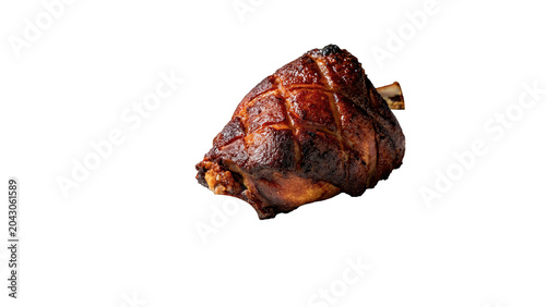 Fotografía Piece of dried meat or traditional jerky snack piece food object on transparent