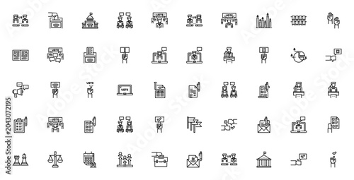 Billede på lærred Voting Elections icon set