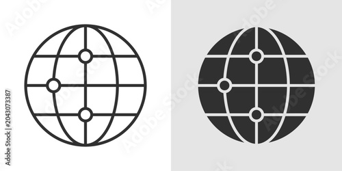 Global Mobility Icon representing worldwide transportation, movement, and travel connectivity.