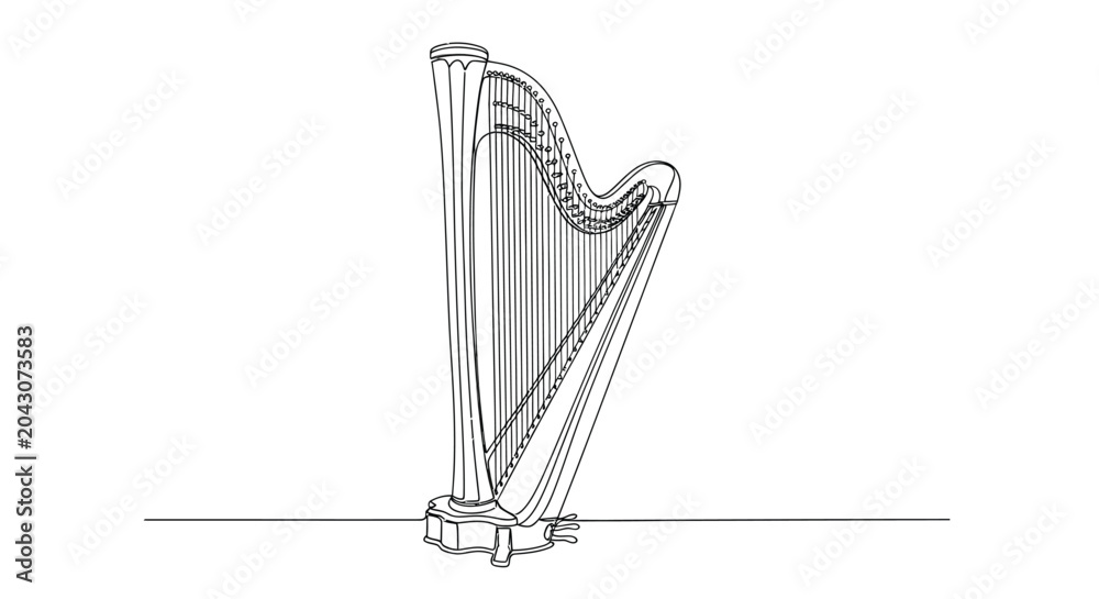 Fototapeta premium Harp instrument musical instrument string instrument orchestral