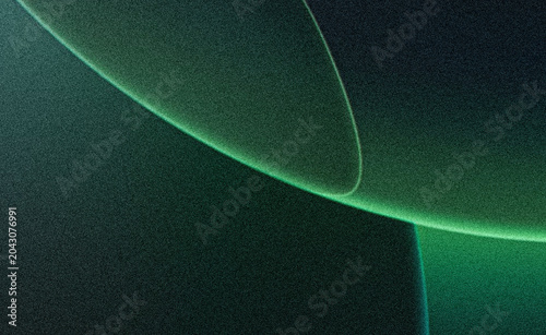 Green neon light curves on dark background