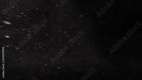 Three different types of large gusts of wind, snow, and rain cover the entire screen