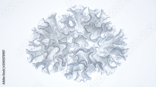 white gelatinous spherical brain-like brainy cerebral coral coral-like gelatin brain coral reef delicate fragile translucent unique artistic sculpture medical biological