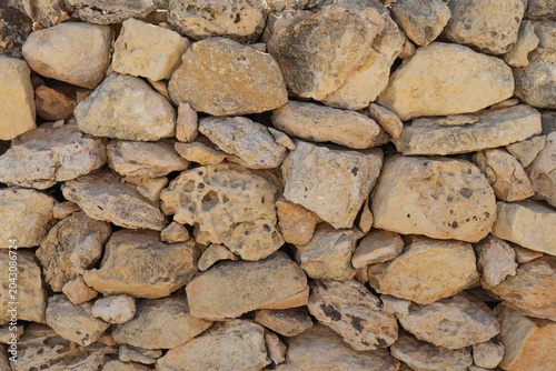 Traditional Dry Stone Wall Texture in Gozo, Malta