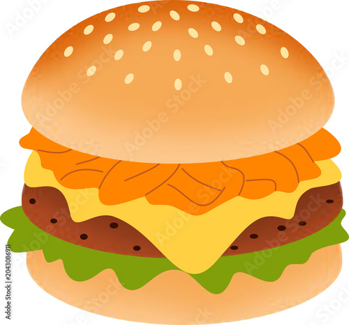 Cheddar Cheeseburger Illustration3