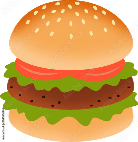 Classic Beef Burger Illustration2