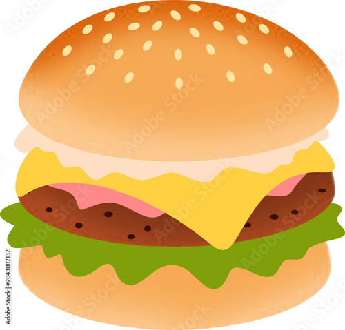 Creamy Cheese Burger Illustration2