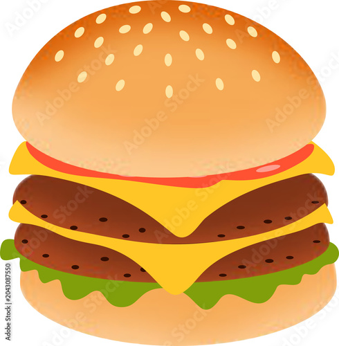 Double Cheese Beef Burger Illustration4