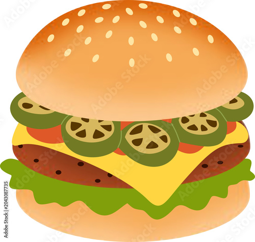 Jalapeño Cheeseburger Illustration