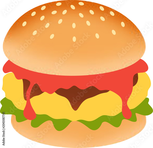Loaded Cheese Burger Illustration